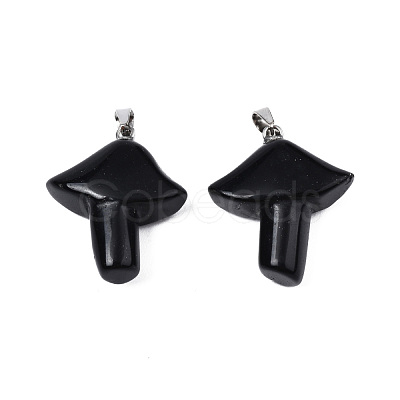 Natural Obsidian Pendants G-R480-02H-1