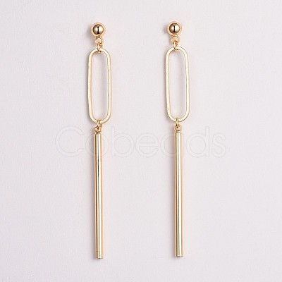 Brass Bar Dangle Stud Earrings EJEW-JE03339-1