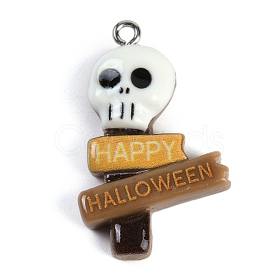 Halloween Theme Resin Pendants RESI-M046-01D-1