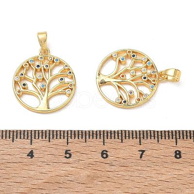 Brass Micro Pave Cubic Zirconia Pendants CU-CBA84C5-09G-01-1