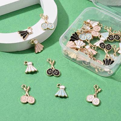 32Pcs 8 Style Zinc Alloy Enamel Pendants ENAM-LS0001-12LG-1