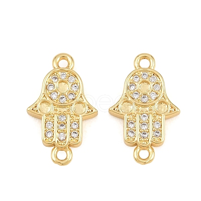 Brass Micro Pave Clear Cubic Zirconia Connector Charms CU-CBAB719-07G-C-1