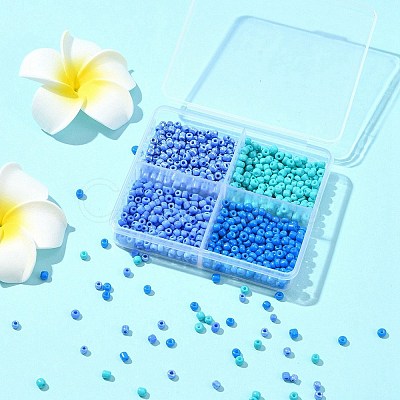 36G 4 Colors Baking Paint Glass Seed Beads SEED-FS0001-20A-1