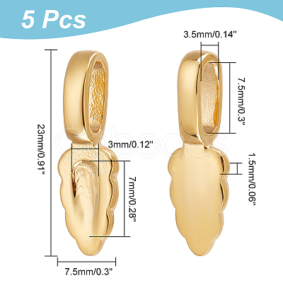 Unicraftale 5Pcs 304 Stainless Steel Glue-on Flat Pad Pendant Bails STAS-UN0046-64-1