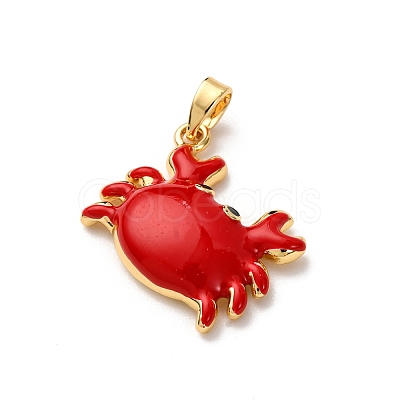 Brass Enamel Pendants KK-K305-04G-1