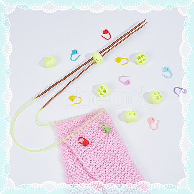 30Pcs Eco-Friendly ABS Plastic Knitting Crochet Locking Stitch Markers Holder IFIN-SC0001-96B-1