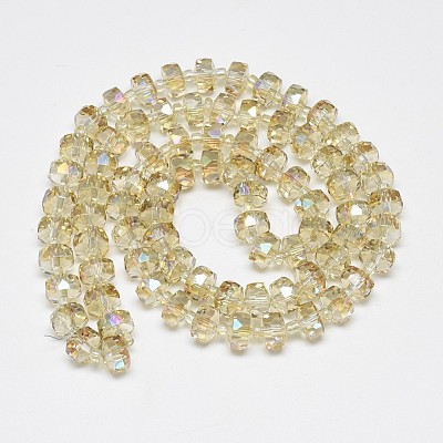 Electroplate Glass Beads Strands EGLA-Q083-10mm-D01-1