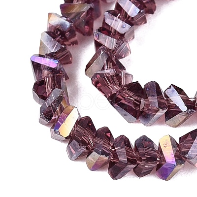 Electroplate Transparent Glass Beads Strands EGLA-Q139-01A-A15-1