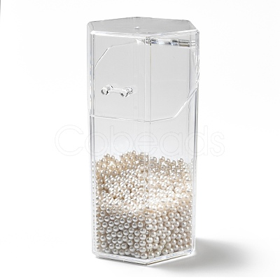 Flip Cover Hexagon Plastic Pen Holder MRMJ-E010-02-1