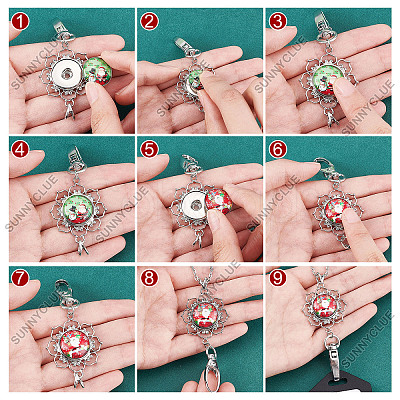 SUNNYCLUE DIY Half Round Pendant Necklace Making Kits DIY-SC0020-01J-1