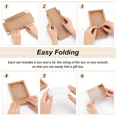30Pcs Kraft Paper Jewelry Drawer Boxes CON-BC0007-22-1