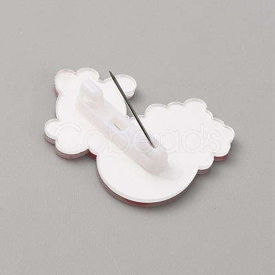 Christmas Acrylic Brooch Pin JEWB-WH0030-12F-1