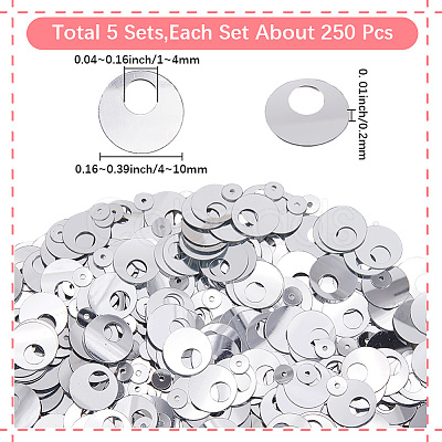 5Sets Iridescent PVC Paillette/Sequin Links PVC-SC0001-16E-1