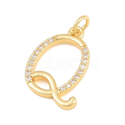 Brass Micro Pave Clear Cubic Zirconia Pendants CU-CBA7939-01Q-G-1