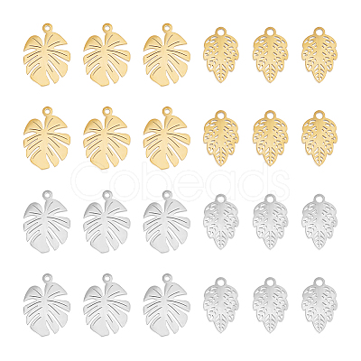 Unicraftale 24Pcs 4 Style 304 Stainless Steel Pendants STAS-UN0048-31-1