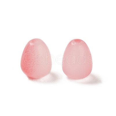Opaque Spray Painted Glass Beads GLAA-D006-09-1