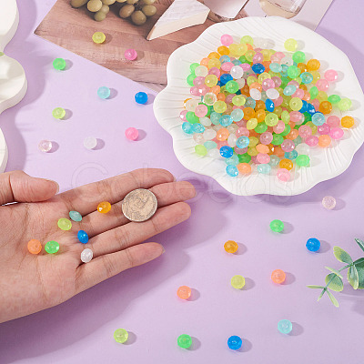 500Pcs Luminous PS Plastic Beads FIND-TA00009-13C-1