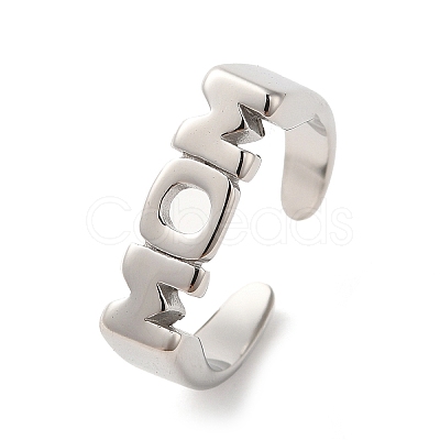 Non-Tarnish Mother's Day Theme 304 Stainless Steel Rings for Women RJEW-D023-01G-02-1