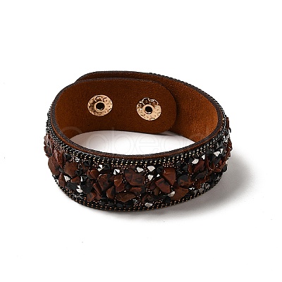 Faux Suede Snap Cord Bracelet LS-BJEW-F428-07-1