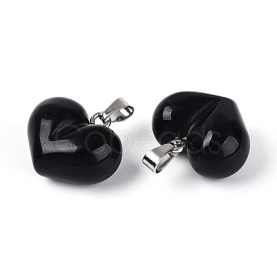Natural Obsidian Chunky Pendants G-T143-19K-1