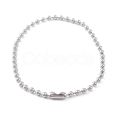 Non-Tarnish 304 Stainless Steel Ball Chain Necklaces for Women NJEW-G135-01C-P-1