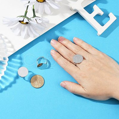 Flat Round Brass Pad Ring Settings MAK-S033-018P-NF-1