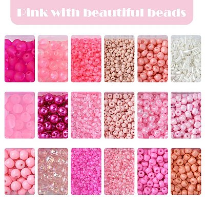 Transparent Glass Beads with Seed Beads GLAA-FS0001-82-1