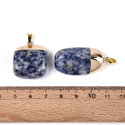 Natural Blue Spot Jasper Pendants G-N360-05G-05-01-1