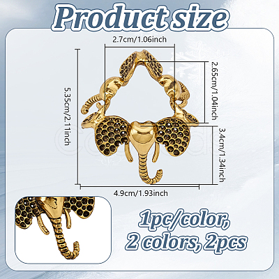 2Pcs 2 Colors Alloy Crystal Ball Holder AJEW-GA0009-66-1