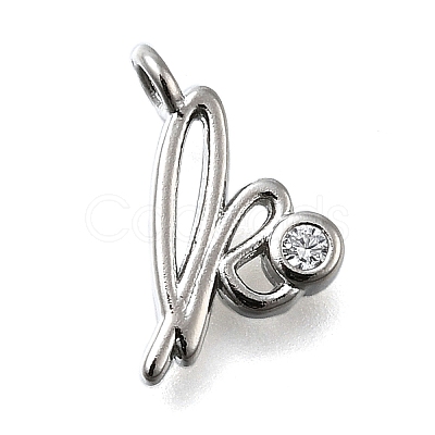 Brass Micro Pave Cubic Zirconia Pendants KK-B132-12P-K-1