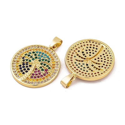 Brass Micro Pave Cubic Zirconia Pendants KK-E108-19G-1