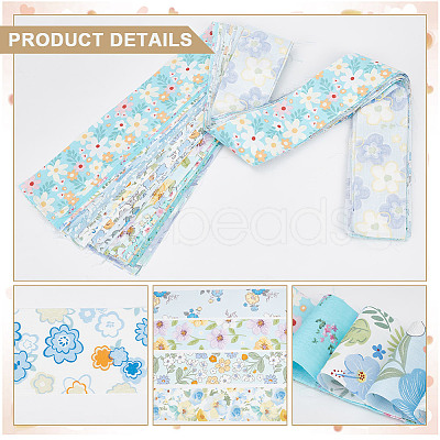 Flower Pattern Cotton Fabrics DIY-WH0588-11B-1