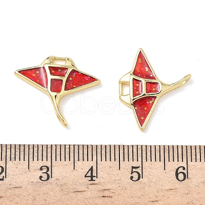 Brass Enamel Pendants KK-L256-46A-G-1