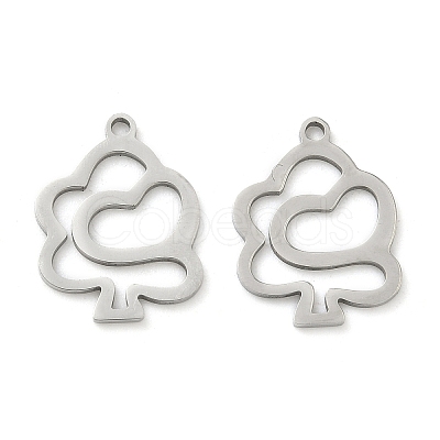 Hollow 201 Stainless Steel Pendants STAS-F337-10E-P-1
