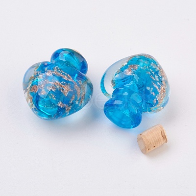 Handmade Luminous Lampwork Perfume Bottle Pendants LAMP-P044-K-1