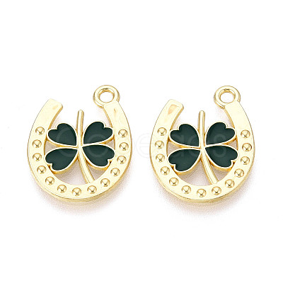 Saint Patrick's Day Alloy Enamel Pendants X-ENAM-T023-12B-1