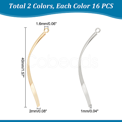 32Pcs 2 Colors 304 Stainless Steel Pendants STAS-UN0037-44-1