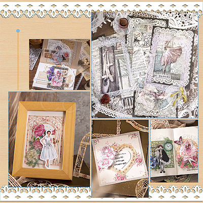 12Sets 6 Styles Lace Frame Scrapbook Paper Pad DIY-CP0008-90-1