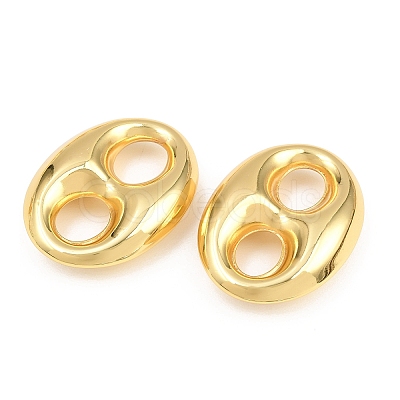 Brass Oval Links Connector Charms KK-H292-47G-03-1