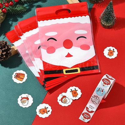 Christmas Theme Rectangle Plastic Zip Top Candy Storage Bags OPP-FS0001-11-1