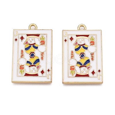Rack Plating Alloy Enamel Pendants X1-ENAM-N056-392A-KCG-1