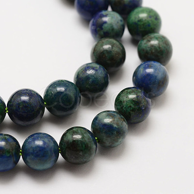 Natural Chrysocolla and Lapis Lazuli Beads Strands G-P281-03-8mm-1