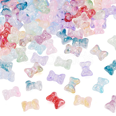 100Pcs 10 Colors Baking Paint Transparent Glass Beads DGLA-TA0001-42-1