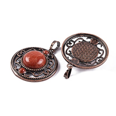 Natural Red Jasper Pendants G-Q158-03-13-1