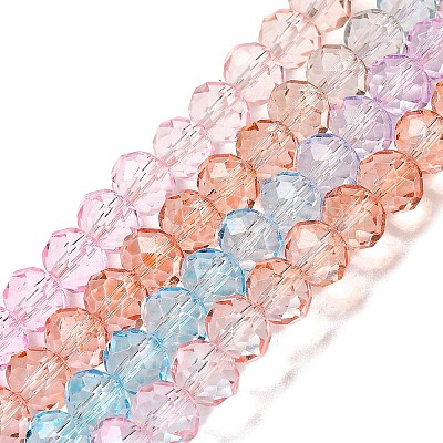 Transparent Painted Glass Beads Strands DGLA-A034-T6mm-A19-1