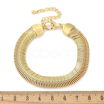 Brass Herringbone Chains Bracelets BJEW-S158-14G-1