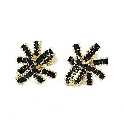 Bowknot Brass Micro Pave Cubic Zirconia Stud Earrings for Women EJEW-Q391-28G-01-1