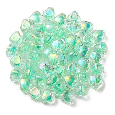UV Plating Rainbow Iridescent Acrylic Beads OACR-F004-05B-1