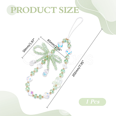 1Pc Alloy & Glass Mobile Straps MOBA-ME0001-01B-1