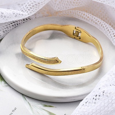 Ion Plating(IP) 304 Stainless Steel Hinged Bangles for Women BJEW-A011-22G-1